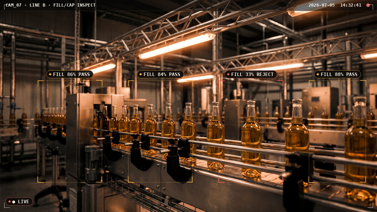 Machine-vision inspection on a production line
